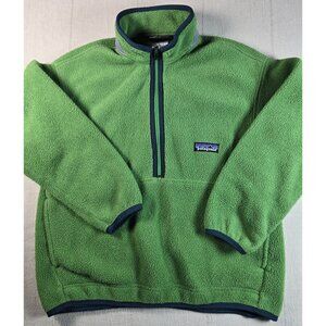 Patagonia Kids Small Green Synchilla 1/4 Zip Fleece Pullover Sweater Jacket